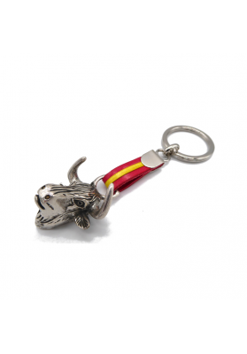 Steel bull keychain with...