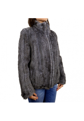 Knitted mink jacket with...