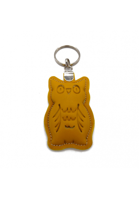 Owl leather keychain