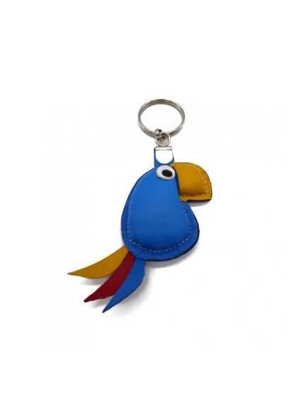 Parrot leather keychain