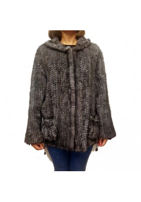 Knitted Mink Jacket With...