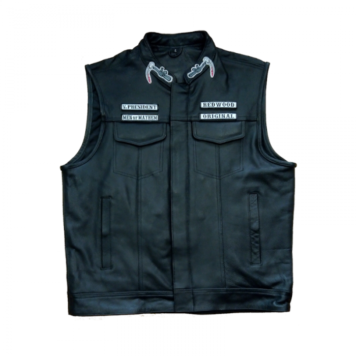 Cow Leather Moto Vest Sons of Anarchy