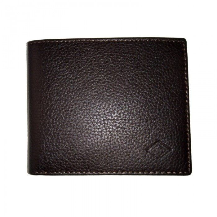 Banknote Card Holder Brown Engraved Leather